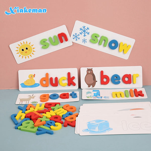 Wooden Letter Color Pattern Recognition Toys for Children Material Enlightenment Cognitive Early Card Excite Learning Education